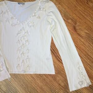 White top mesh ruffles bohemian hippie Y2K boho chic fairycore